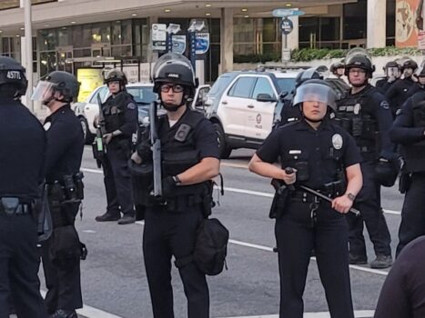 LAPD office in Los Angeles on No Kings Day