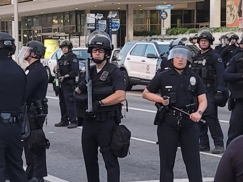 LAPD office in Los Angeles on No Kings Day
